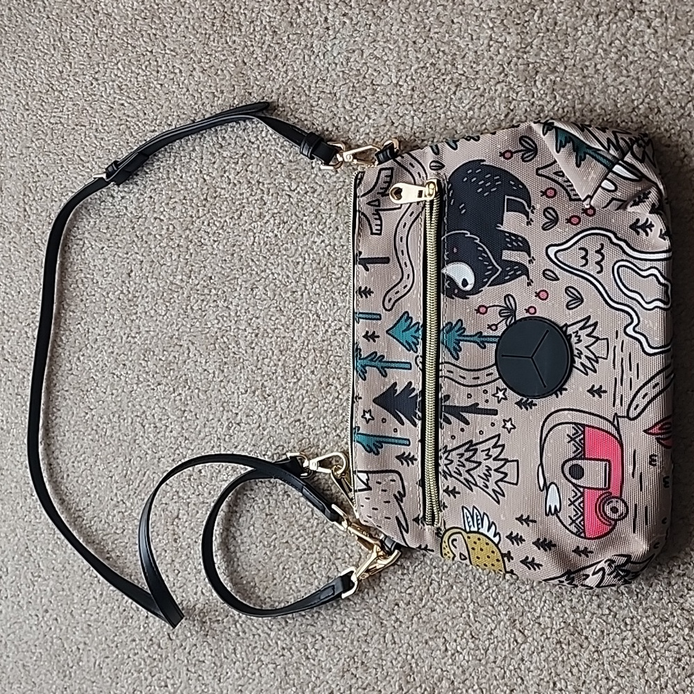 Nature Print Tan Diaper Pouch - Picture 2 of 10